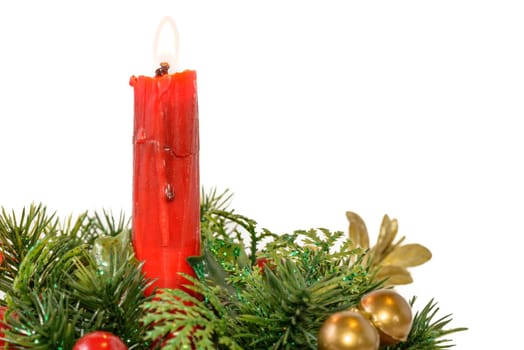 Nice Table Christmas wreath with red candle