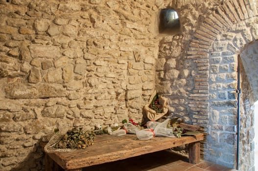 San Leo, Italy - February 23 - 2010: the cell where was imprisoned the Earl Cagliostro