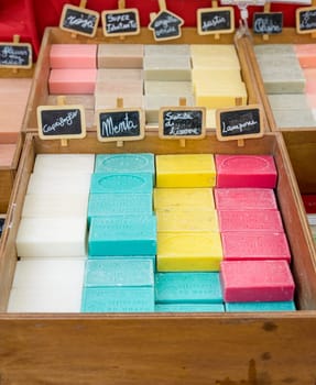 square soap colorful and fragrant with many fragrances