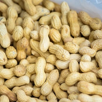 roasted peanuts in a sack at a village festival
