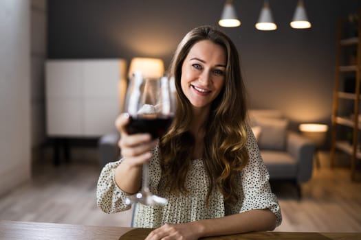 Romantic Home Dinner Video Conference With Wine