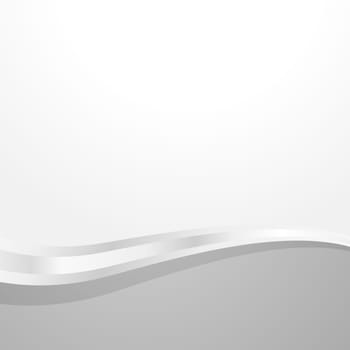White vector background with wavy lines and dots - illustration