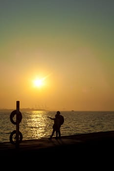 The New Taipei City Tamsui, Taiwan Beautiful sunset