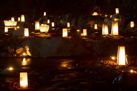 The Flow into the river a lantern memorial service for the ancestors