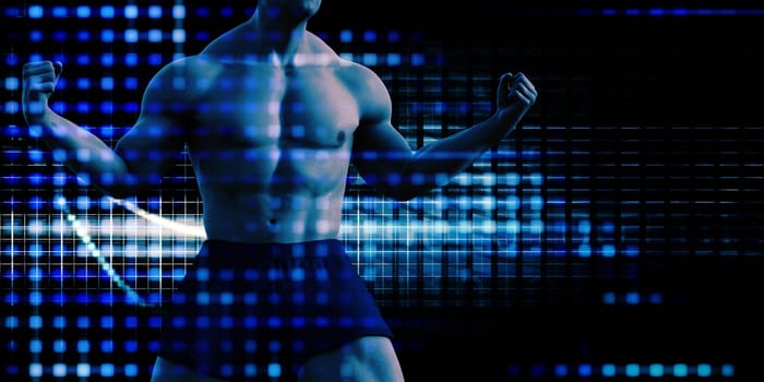 Virtual Fitness Trainer with Immersive Workout Technology Concept