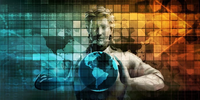 Global Business and Market Leader Company as Concept
