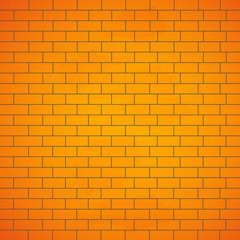 Realistic background wall, new yellow brickwork - Vector illustration