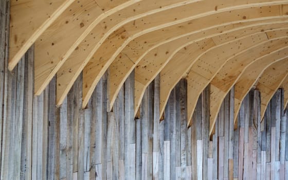 Wooden house, wood construction architectural detail