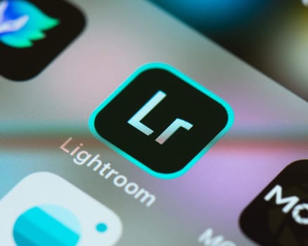 BAYONNE, FRANCE - CIRCA JANUARY 2021: Lightroom Mobile app icon on Apple iPhone screen. Adobe Lightroom is a photo editor and camera app.