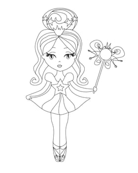 beautiful fairy - isolated character coloring book