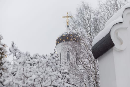Saint Elisabeth Convent Minsk in winter. Women's Orthodox monastery on the outskirts of Minsk.