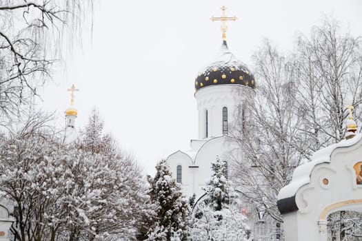 Saint Elisabeth Convent Minsk in winter. Women's Orthodox monastery on the outskirts of Minsk.