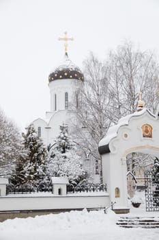 Saint Elisabeth Convent Minsk in winter. Women's Orthodox monastery on the outskirts of Minsk.