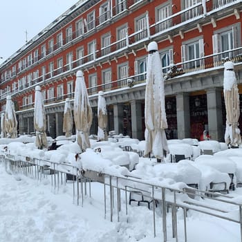 the great historic filomena  snowfall in Madrid
