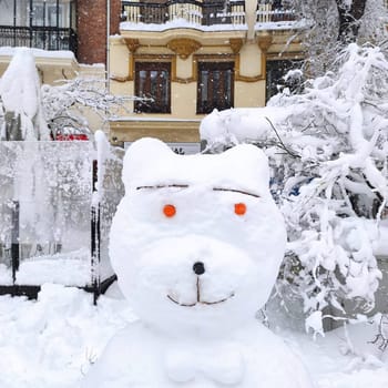 the great historic filomena  snowfall in Madrid