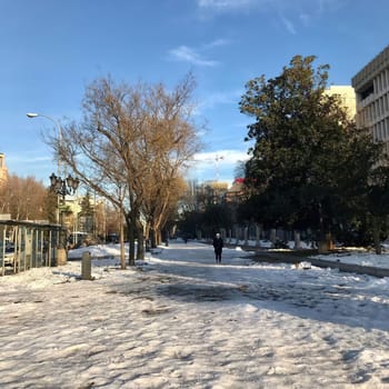 the great historic filomena  snowfall in Madrid