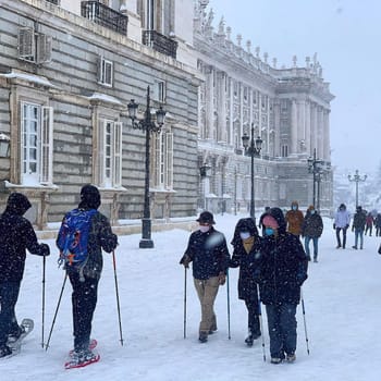 the great historic filomena  snowfall in Madrid