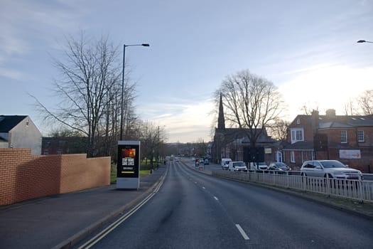 Sheffield, United Kingdom, 12th January, 2021: wide angle of upper hanover street, sheffield ring road, empty due to coronavirus lock down measures