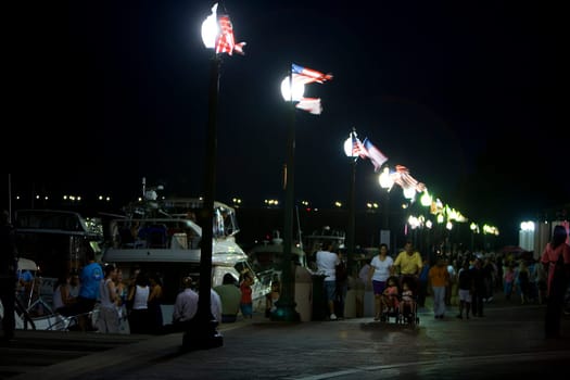Group of people at a dock