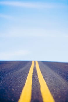 Dividing lines of a road, Las Vegas, Nevada, USA