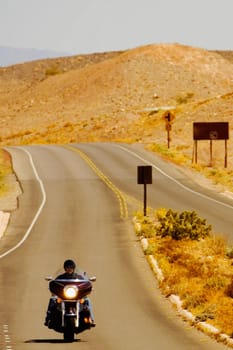 Man riding a motorcycle, Las Vegas, Nevada, USA