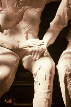 Close-up of two statues