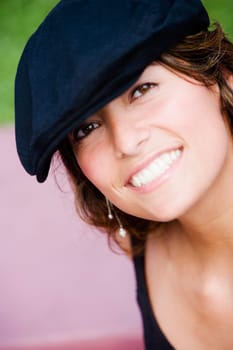 Portrait of a young woman smiling