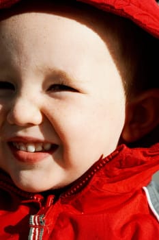 Close-up of a boy smiling