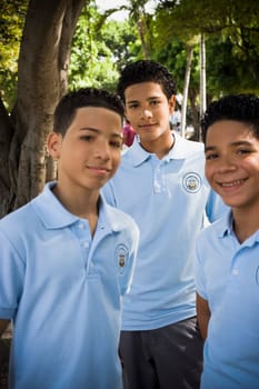 Boys wearing school uniform