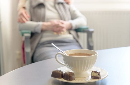 cup of hot chocolate with chocolate candy