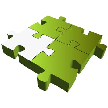 Puzzle - 4 pieces teamwork