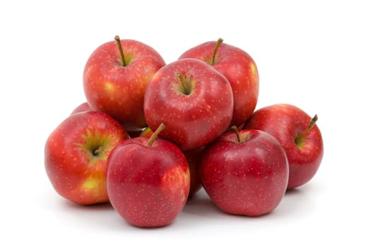 red apples on white background