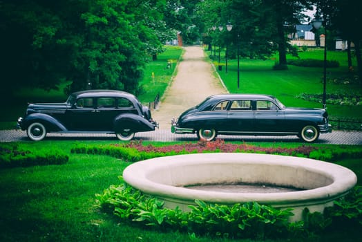 wroclaw,poland - may 24 classic cars on show in pawlowice castle on may 24,2014 in wroclawa,poland