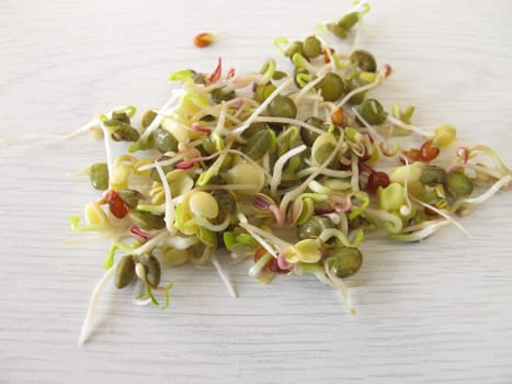 Sprouts of lentils,radish,quinoa