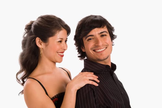 Studio portrait of couple dancing