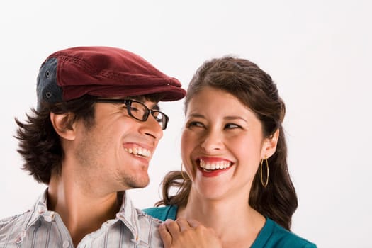 Studio portrait of young couple