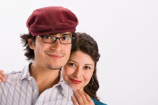 Studio portrait of young couple