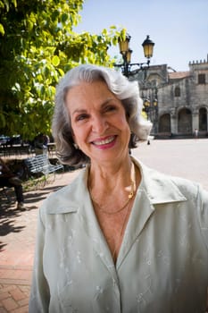 Close-up of a senior woman smiling, Santo Domingo, Dominican Republic
