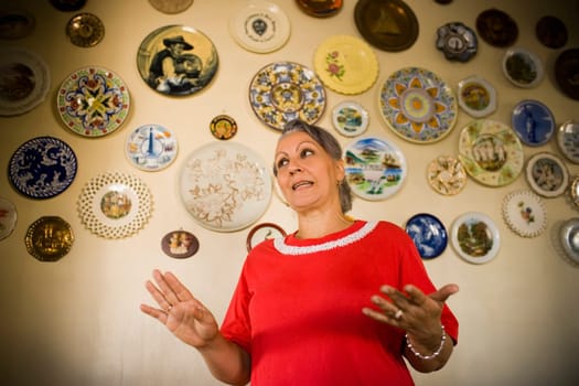 Low angle view of a mature woman gesturing