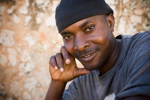 Close-up of a mid adult man smiling, Santo Domingo, Dominican Republic
