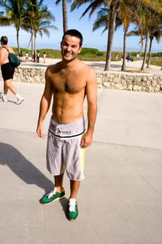 Young man at beach