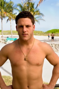 Young man on beach