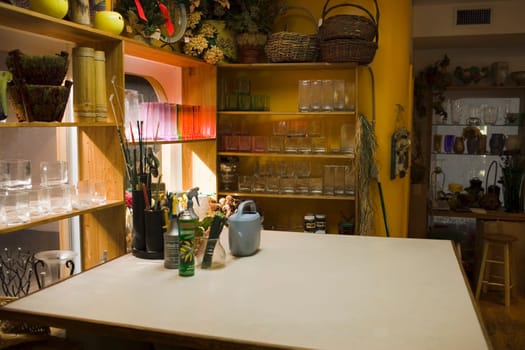 Flower shop counter