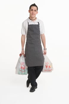 Portrait of food delivery person