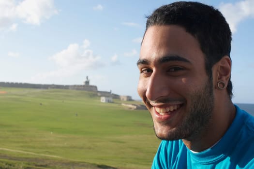 Young man looking at camera