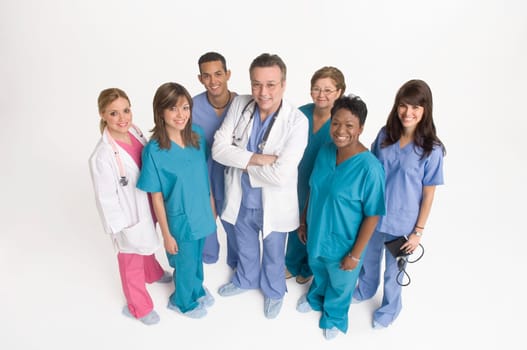 Group portrait of nurses and doctors