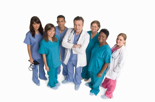 Group portrait of nurses and doctors