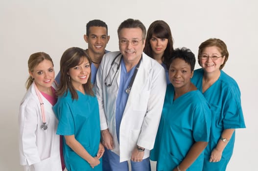 Group portrait of nurses and doctors