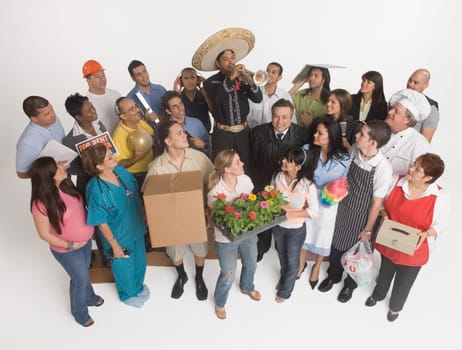 Group portrait of people with different occupations
