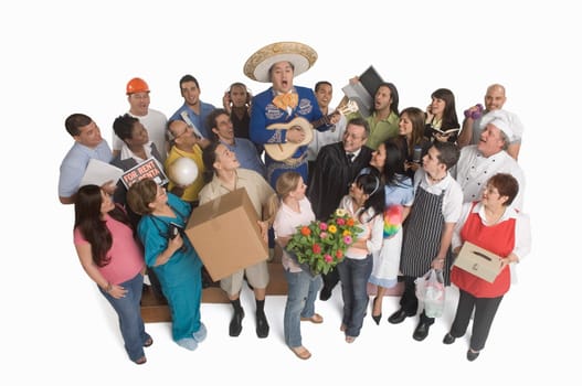 Group portrait of people with different occupations